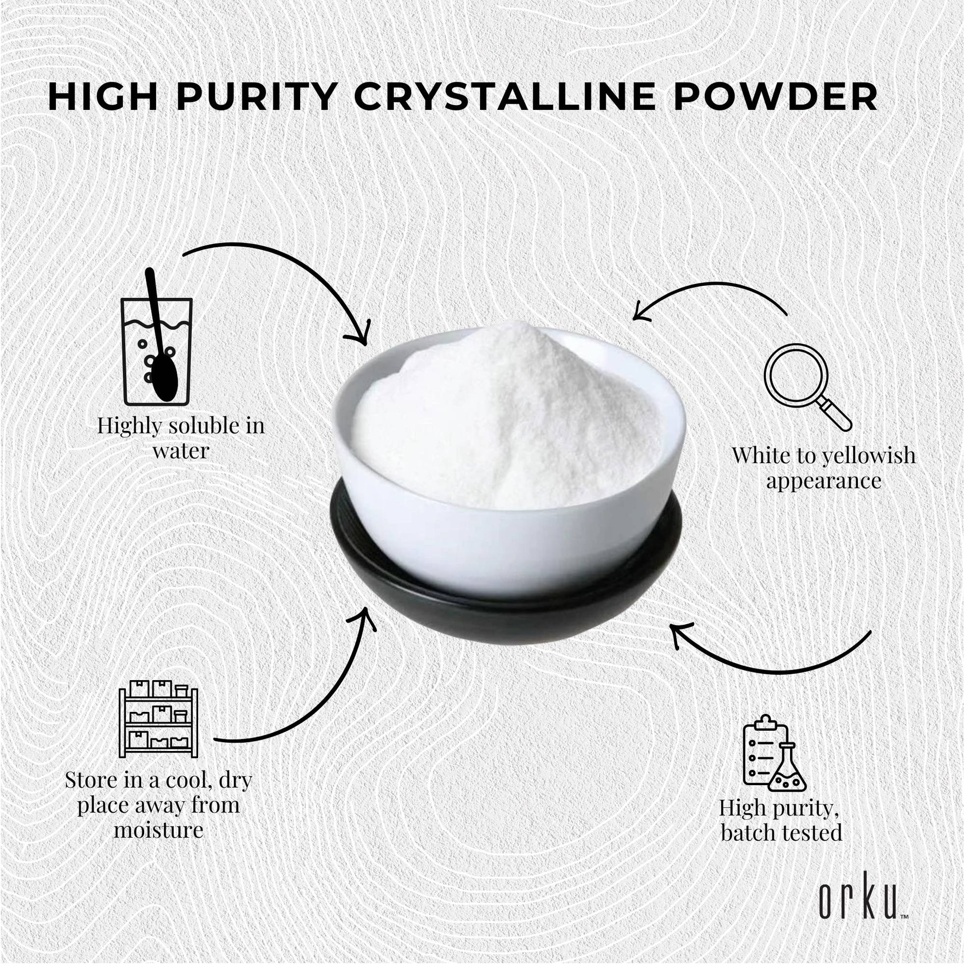 Orku 100g Sodium Ascorbate - High Purity Soluble Crystalline Powder Ingredient - Health & Beauty > Nutrition