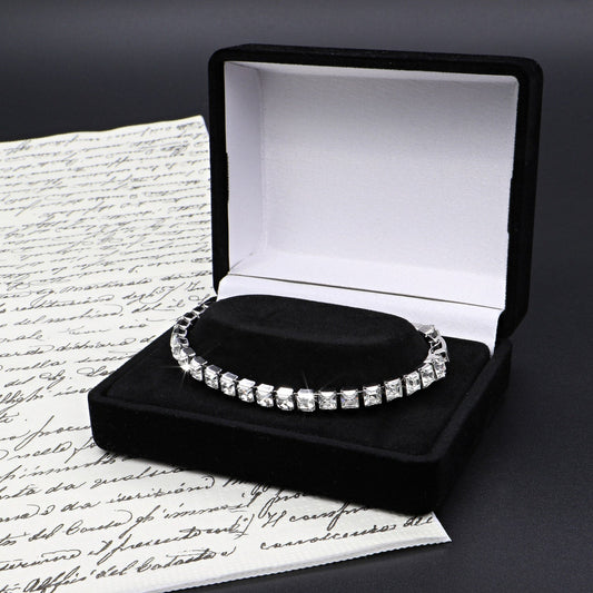Quality Rhodium Plated Tennis Bracelet Made with SWAROVSKI® Crystals - USA Made - Brands N More