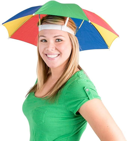 RAINBOW UMBRELLA HAT Rain Novelty Cap Costume Outdoor Camping Beach Fishing - Occasions > Costumes & Accessories