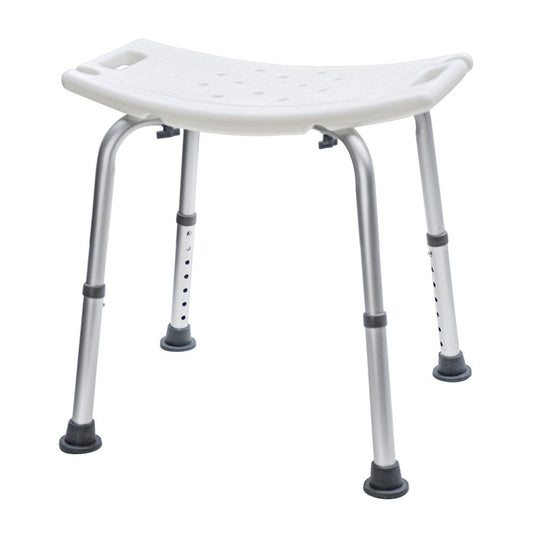Shower Chair Stable Non-Slip Bath Seat 37-52cm Height Adjustable with Holder and Armrest for Elderly Medical Disabled