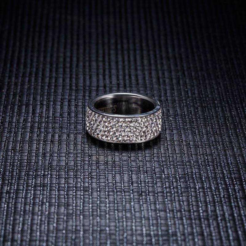 Stunning Simulated Diamond Stainless Steel Band Ring - Brands N More