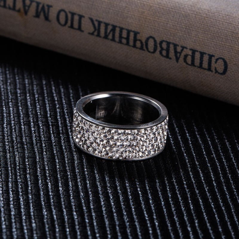 Stunning Simulated Diamond Stainless Steel Band Ring - Brands N More