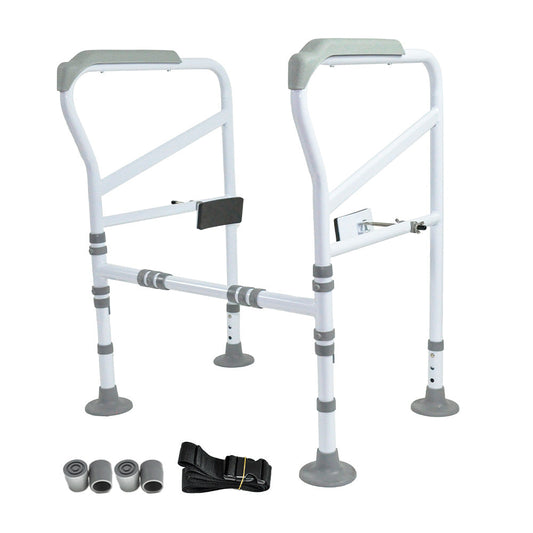 Toilet Frame Support Standing Disability Assist Aid Safety Grab Handle Rail Height and Width Adjustable For Elderly