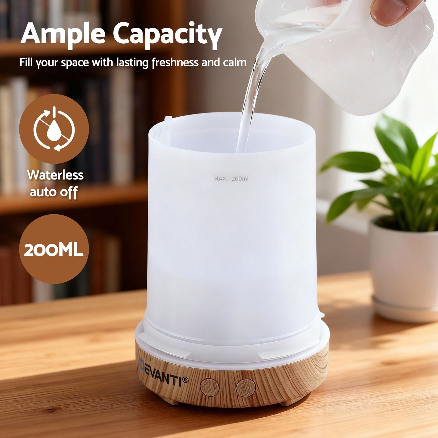 Ultrasonic Aroma Diffuser with Vertical Striped Design