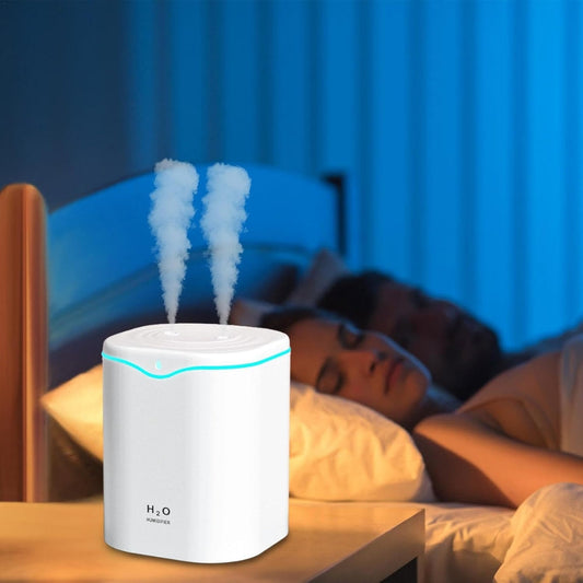 USB Air Humidifier with Dual Spray Ports and Essential Oil Diffuser - Home Appliances