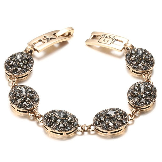 Vintage Antique Statement Black & Bronze Boho Bracelet - Brands N More