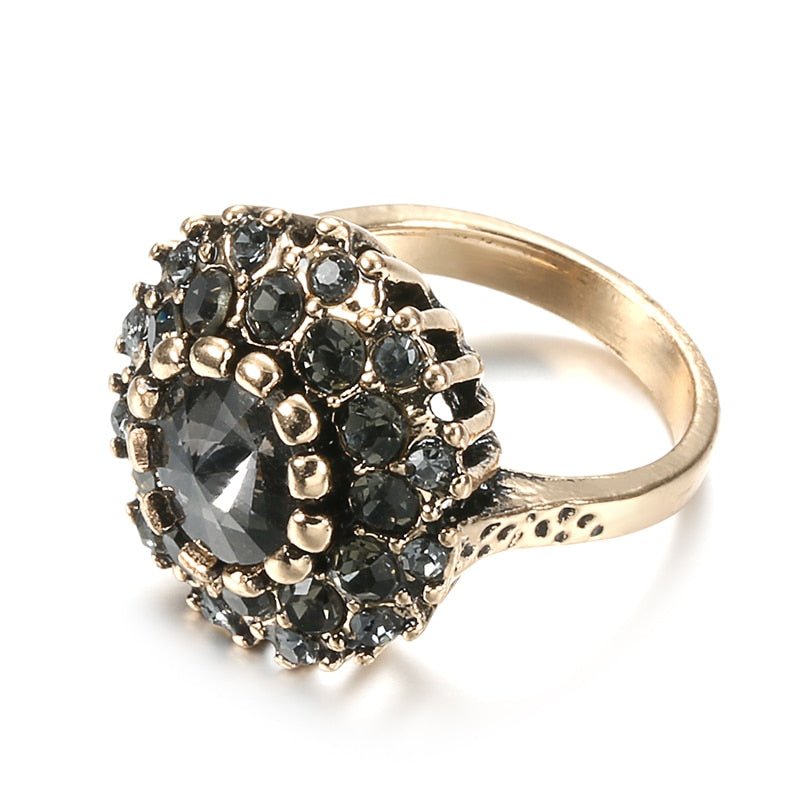 Vintage Antique Statement Black & Bronze Boho Ring - Brands N More