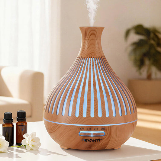 Wood Grain Aroma Diffuser with 400ml Tank and Night Light
