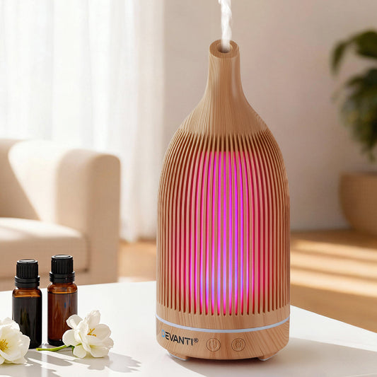 Wood Grain Aroma Diffuser with Night Light and 200ml Tank